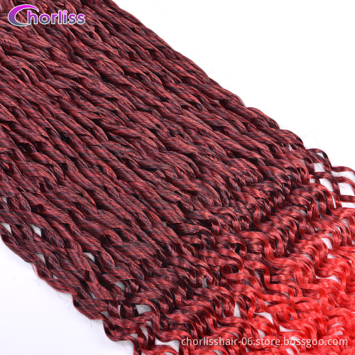 Wholesale Ombre Long Loose Wave French Curl With Curly End Prelooped Synthetic Hair Braids Crochet Braiding Hair Extension Girls